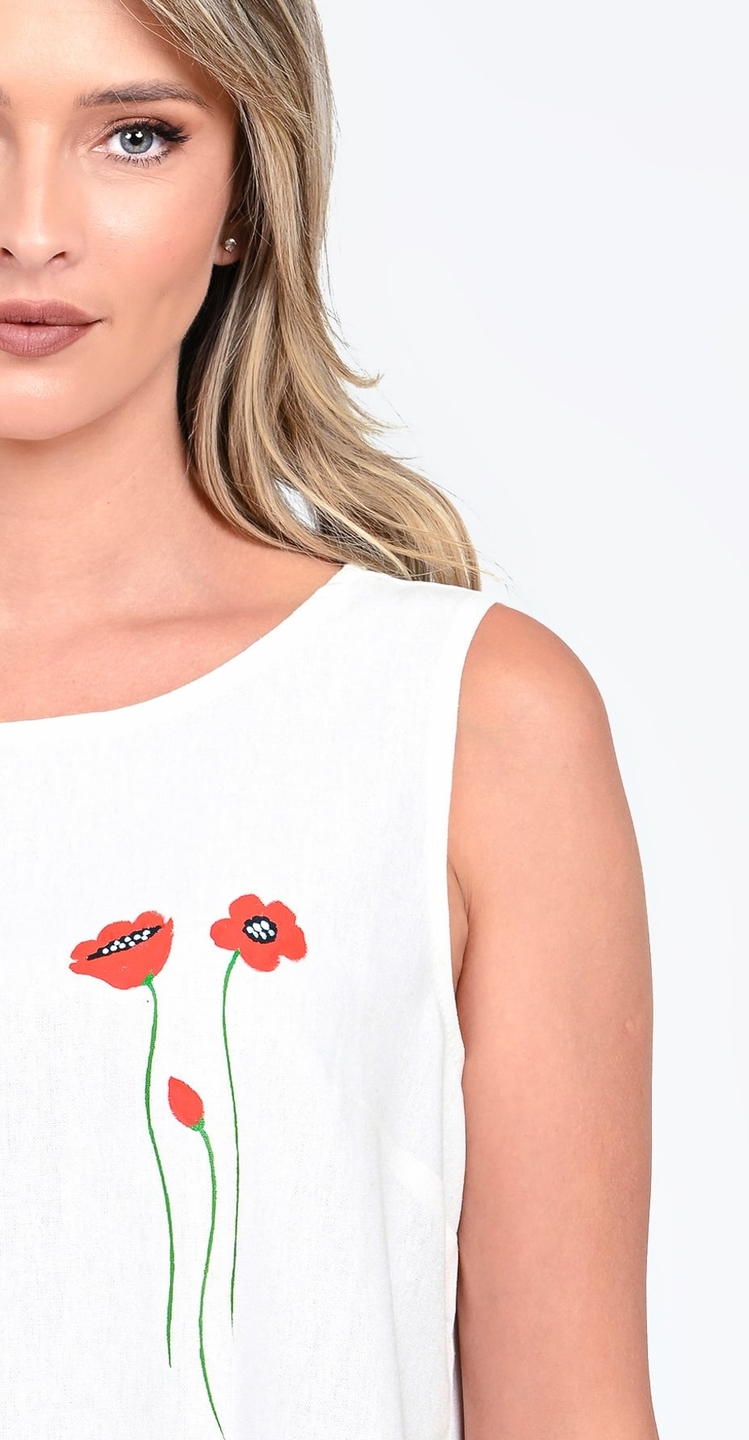Bluza Dama, Eranthe, Garden Flowers V339, cu Pictura Realizata Manual